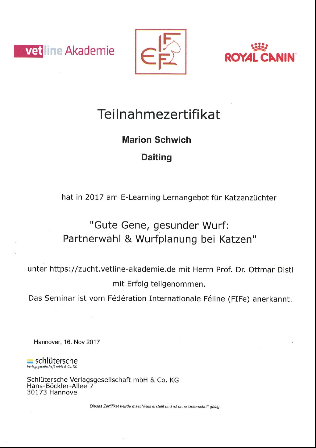 Royal Canin Gute Gene Guter Wurf